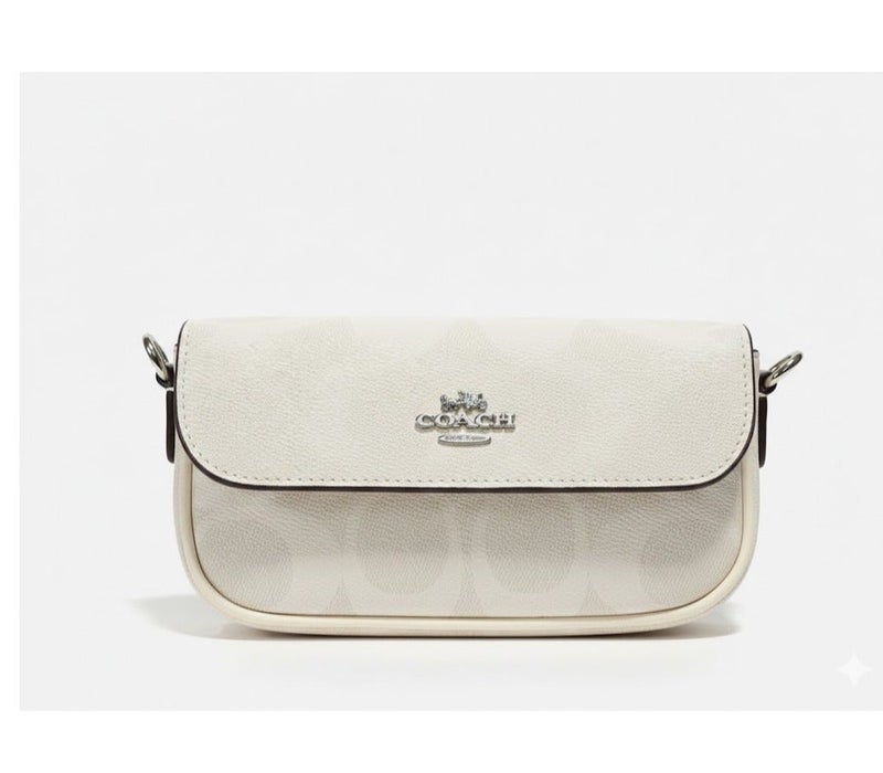 coachoutlet Coach Signature Crossbody Bag - Cream Beige - Silver/Gold Hardware - Elegant Design - Image 1